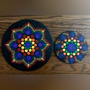 Acrylic Art on wood mendallas